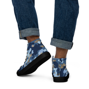Men’s high top canvas shoes - Blue Camouflage